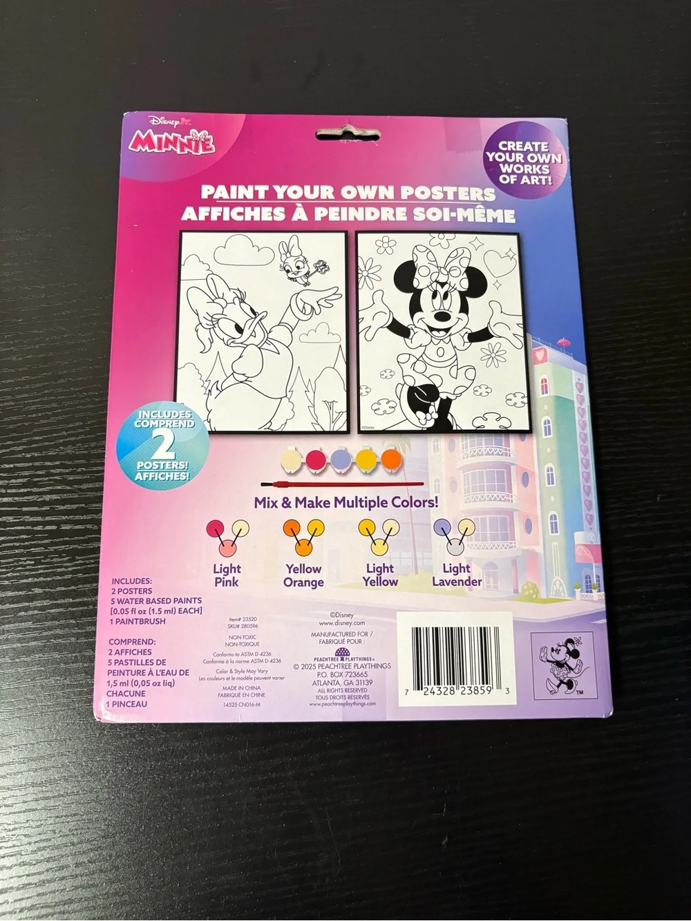 Disney Minnie Mouse Paint Your Own Posters Art Kit 2 Posters New